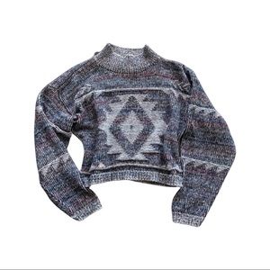 Vintage Flying Sportswear Cropped Knit Sweater